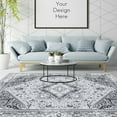 thumbnail image 2 of FairOnly Grey 5'x7'Vintage Distressed Low Pile Area Rug for Living Room Non Slip Washable Medallion Indoor Floor Cover for Bedroom Kitchen, 2 of 7