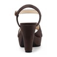 thumbnail image 2 of BLISSFUL STEP Women's Fashion Platform Strap Slingback Chunky Heel Open Toe Sandals Coffee 7.5, 2 of 7