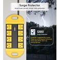 thumbnail image 3 of Power Strip CCCEI, 8 enchufes, impermeable, 1,8 m, color amarillo, 3 of 7