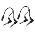 thumbnail image 1 of 2X 3.5mm Mini 1/8 Inch Stereo Female Jack to Dual 1/4 6.35mm Male Plug Mono Right Angle Audio Adapter, 1 of 5