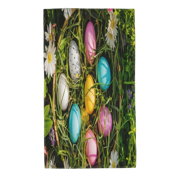 Balery colorful Easter eggs Toalla de Microfibra Premium con Estampado – 27.5x16 pulgadas, Alta Absorción, Suave y Aterciopelada, Secado Rápido