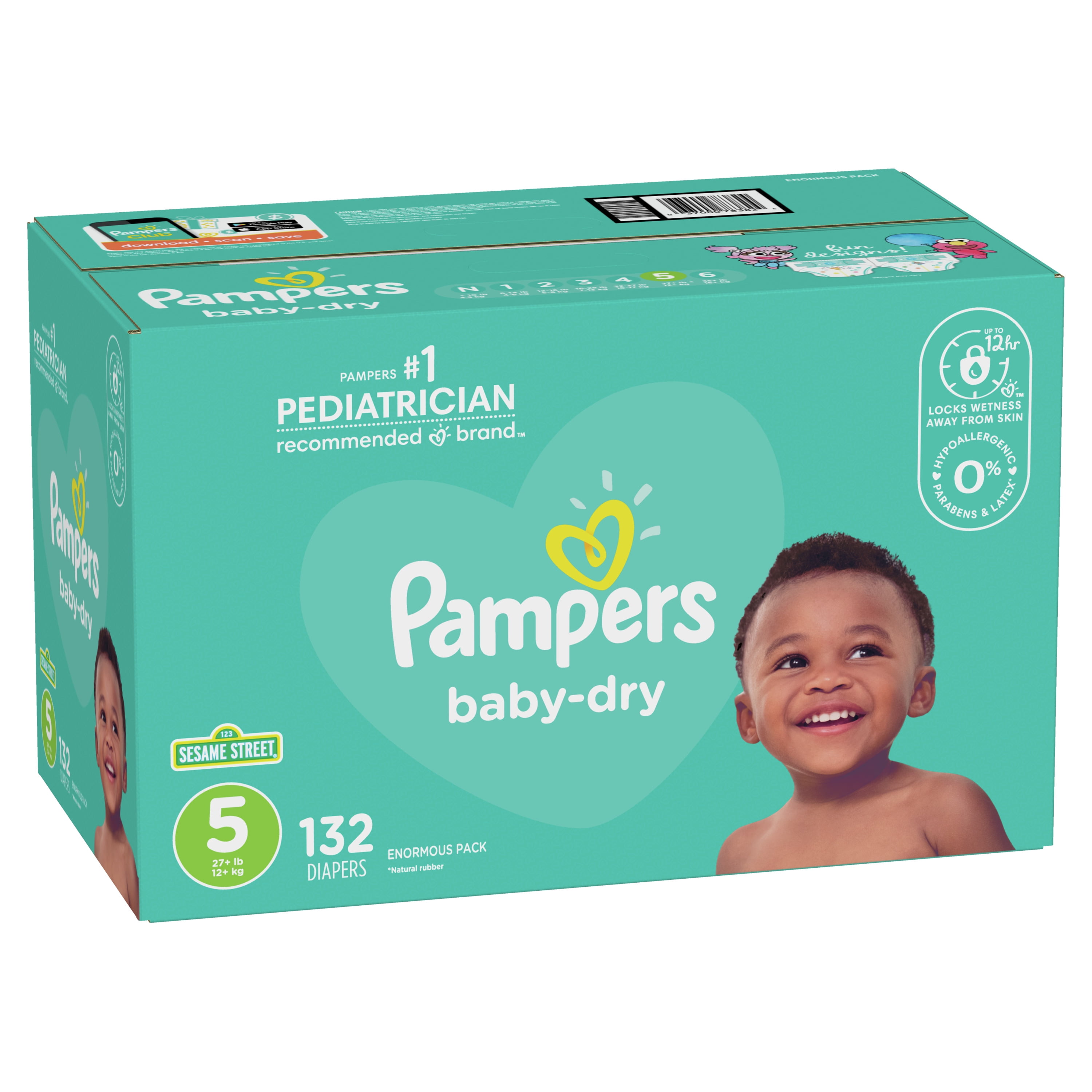 Fluisteren Vernietigen trui Pampers Baby-Dry Extra Protection Diapers, Size 5, 132 Count - Walmart.com