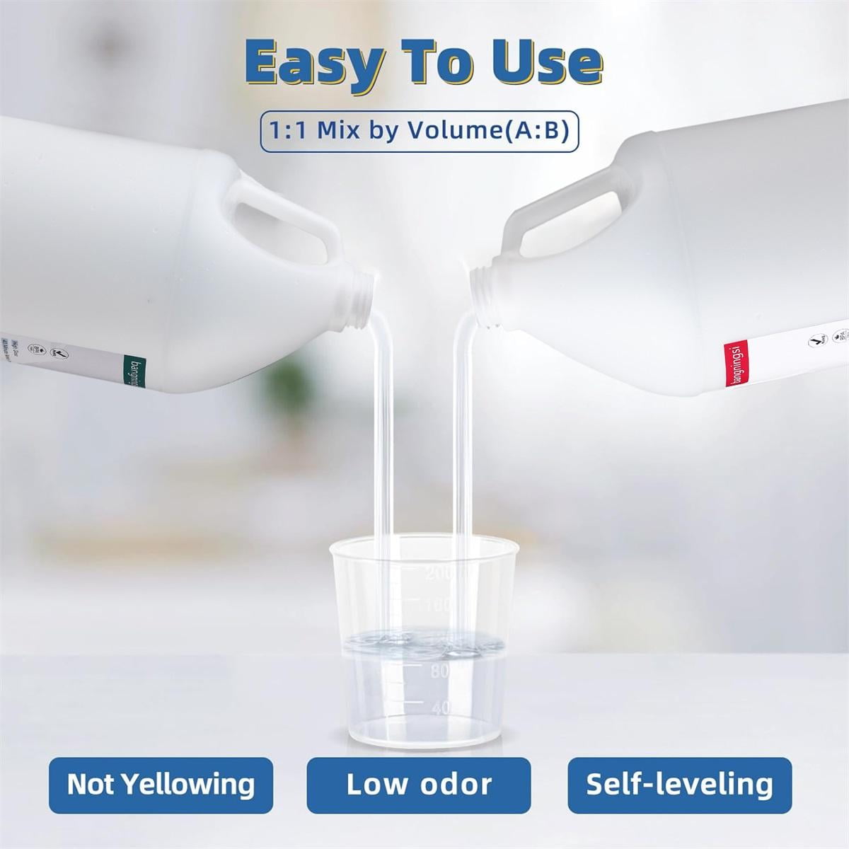 Epoxy Resin 1 Gallon, Crystal Clear Epoxy Resin Kit for Pros & Beginner,Casting Resin for Art Coating & Casting Jewelry DIY River Table Countertop Tumbler Wood Canvas Painting Art Craft Resin