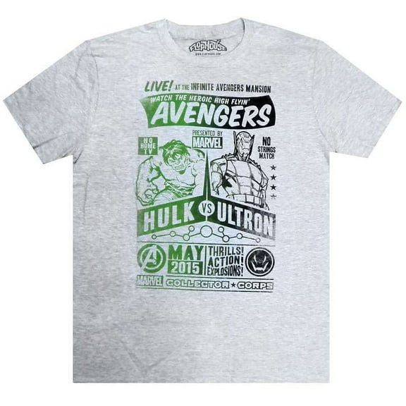 Marvel Avengers Hulk vs. Ultron T-Shirt (Large)