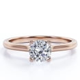 thumbnail image 1 of JeenMata Impresionante Anillo para Mano Derecha con Solitario de 1 Quilate de Talla Brillante Redonda Engastado en Garras en Baño de Oro Rosa de 18 K sobre Plata, 1 of 5