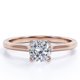 thumbnail image 1 of JeenMata Impresionante Anillo para Mano Derecha con Solitario de 1 Quilate de Talla Brillante Redonda Engastado en Garras en Baño de Oro Rosa de 18 K sobre Plata, 1 of 5
