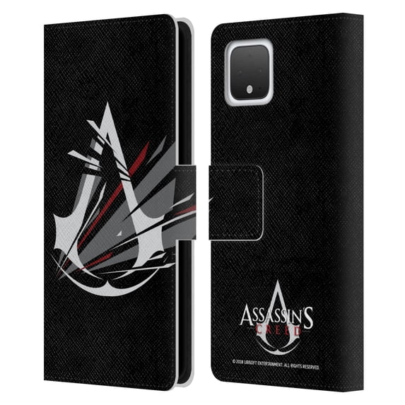 Head Case Designs Officially Licensed Assassin's Creed Logo Shattered Leather Book Wallet Case Cover Compatible with Google Pixel 4