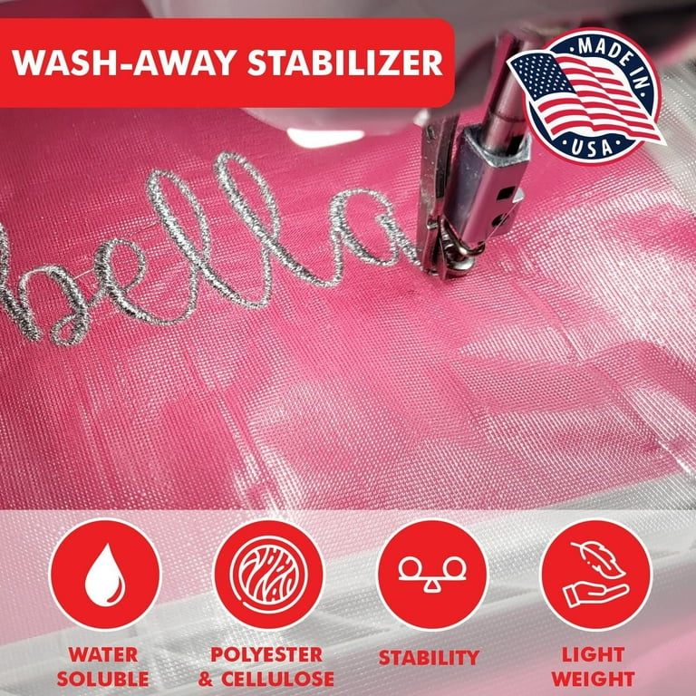Wash Away Water Soluble Embroidery Stabilizer 12 x 25 Yards for Machine  Embroidery