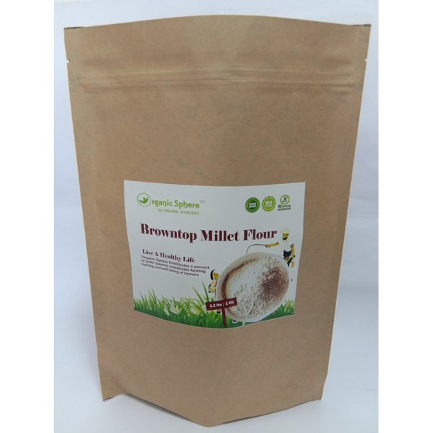 Soaked, sundried Organic Browntop Millet Flour