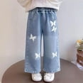 thumbnail image 2 of EnJoCho Teen Girls Cargo Jeans Wide Leg Washed Distressed Baggy Elastic Waist Vintage Denim Trousers Trendy Bottoms For Kids Back-to-School Casual Streetwear Wear, 2 of 9