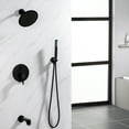 thumbnail image 4 of Lexora Salamonio 1-Spray Tub and Shower Faucet Combo with Round Showerhead and Handheld Shower Wand in Matte Black, 4 of 7