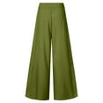 thumbnail image 4 of SNKSDGM Women's Plus Womens Linen Pants Long Length Tall 34 Women's Pants Petite Green Womens Wide Leg High Waist Wide Leg Pants Casual Pants Comfy Pockets Relaxed Trousers, 4 of 4