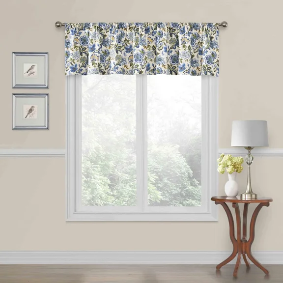 Waverly Navarra Farmhouse Scalloped Valance Rod Pocket Window Curtain For