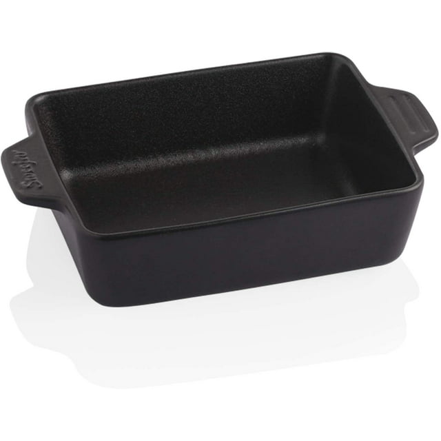SWEEJAR Ceramic Baking Dish, Rectangular Small Baking Pan with Double Handles, 22OZ for Cooking, Brownie, Kitchen, 6.5 x 4.9 x 1.8 Inches(Black)