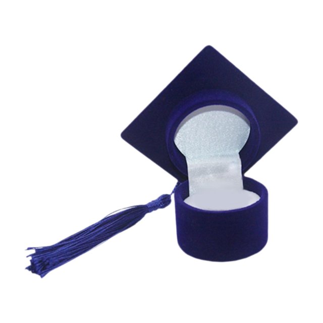 Fashion Doctor Hat Shape Caja de aretes de almacenamiento de joyas Regalo de graduación azul