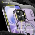 thumbnail image 5 of Case for iPhone 17 6.3-inch, Built In Slide Camera Cover & Rotatable Kickstand Sliding Ring Heavy Duty ShockProof Protective Case for iPhone 17,Purple,For iPhone 17, 5 of 10