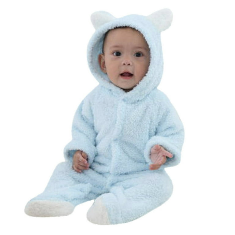 Lolmot Newborn Baby Snowsuit Bear Onesie Romper Fleece Footie