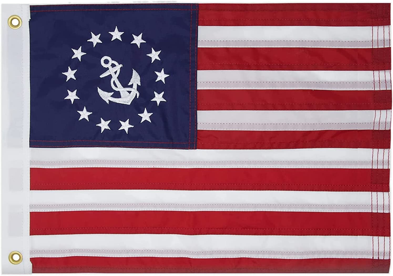 FLAGWIN Nautical Boat Flags, 12x18 Ensign Boating Nylon Embroidered