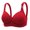 Red, variant on Women's Comfortable No Steel Ring Bra for Medium and Age Thin Support Soft Wireless Full Coverage Bras