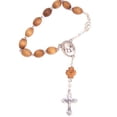 thumbnail image 2 of Chaplet/Bracelet Holy Rosary - Olive Wood with Holy Land Soil Center (19 cm or 7.5 in), 2 of 5