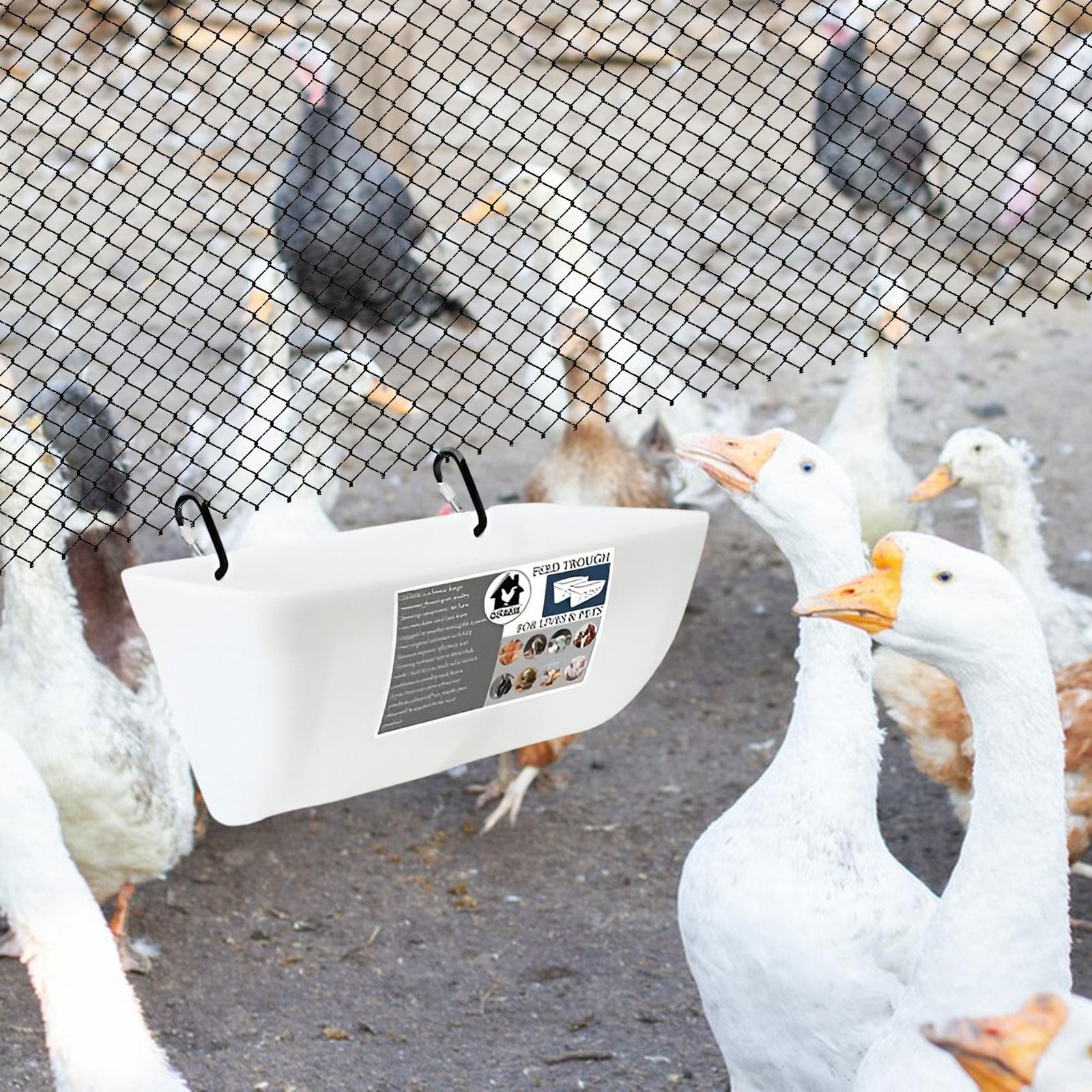 perfeclan Waterer, Bucket, Feeding Trough, Feeding Bowl, Automatic Feeder, Hanging Fence, Feeding Trough for Cats, Piglets, Hamsters, Small Animals Outdoor White