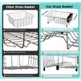 thumbnail image 4 of DPZM Expandable 304 Stainless Steel Dish Drying Rack,Dish Rack,L16.1-22.8''xW11.8''xH5.1'' Drying Rack Kitchen,Kitchen Sink Organizer,Over The Sink Dish Drying Rack with 1Pcs Black Chopstick Holder, 4 of 6