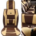 thumbnail image 4 of Mistaha Coffee PU Leather Car Seat Cover - Universal Fit, All-Season Protection, Interior Decor, Heating/Ventilation Compatible., 4 of 6