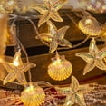 thumbnail image 3 of YUNOVA 9.84FT Battery Powered Shell String Lights - 20 LED Starfish & Seashell Fairy Lights, Ocean Theme Decor for Bedroom, Wedding, Garden Party, Beach Holiday Decorations, 3 of 8