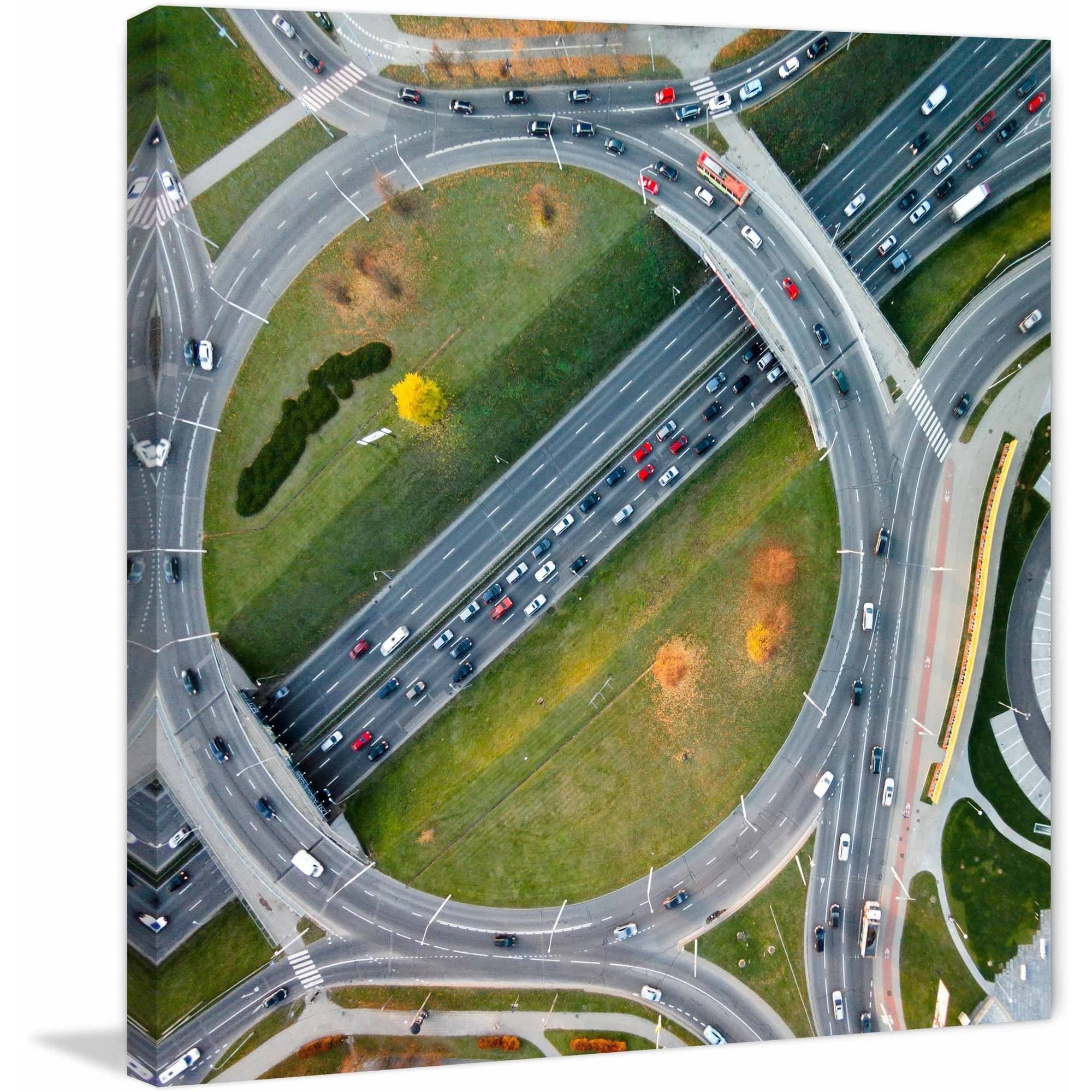 Marmont Hill "Traffic Circles" by Karolis Janulis Painting Print on Wrapped Canvas