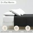 thumbnail image 2 of Southshore Fine Living, Inc. 2-Pack King Size Flat Sheets Only, Black Bed Sheets, 112" x 102", Black, 2 of 6