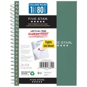 Five Star Personal College Ruled Notebook, 4.5 x 7, Seaglass Green, Poly, Spiral, 80 Sheets
