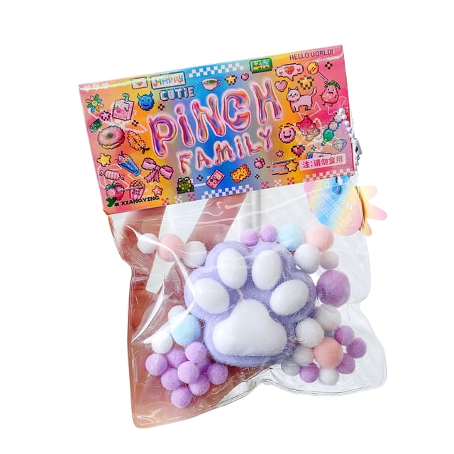 Bewildely Juguete de resina segura para niños, divertido juguete para apretar con forma de garra de gato, regalos para niños en fiesta de Juguetes púrpura