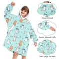 thumbnail image 2 of Zando Kids Blanket Hoodie Oversized Warm Cozy Wearable Blanket Hooded Sweatshirt for Boys Girls Cat, 2 of 5