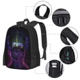 thumbnail image 4 of DouZhe Lightweight Backpack, Travel Outdoor Hiking Bag School Bookbag Casual Daypack Face Music Element Sculpture Prints Backpacks for Women Men, 4 of 7