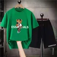 thumbnail image 3 of Shirts Shorts Suit Man Oversized Clothing Summer Tracksuit Casual Streetwear Korea Style Bear Cotton Mens T-Shirt Sets, 3 of 7
