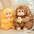 thumbnail image 7 of Monkey Plush Toy, Stuffed Animal, 23CM Simulated Golden Monkey Eating Banana Soft Cuddly Toy for Boys and Girls, Realistic Lifesize Plush with Soft Hair and Detailed, Perfect Holiday Birthday Gift, 7 of 7