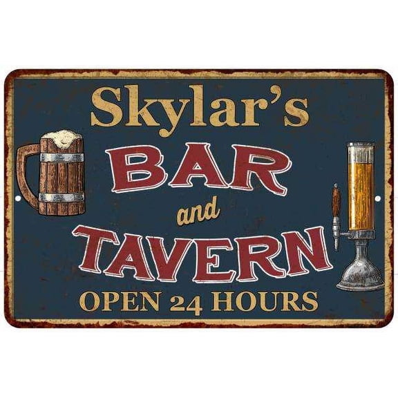 Skylar's Green Bar & Tavern Rustic Sign 8 x 12 High Gloss Metal 208120047503