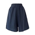 thumbnail image 2 of AWXNJUX Women's Shorts Summer Women's Loose Straight Barrel High Waist Slim Solid Color Shorts Shorts for Women Trendy Casual Shorts Shorts Women (Khaki,L), 2 of 6