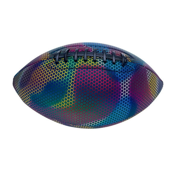 Wweixi Ballon de Rugby Lumineux Ballon d'Entraînement Centre de Table Officiel sur Football pour Jeu Cadeau Intérieur Sangle Noire