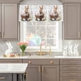 thumbnail image 5 of Valance Curtains for Kitchen Windows Easter Bunny Egg Basket on White Rod Pocket Valance Spring Pastoral Plant Short Window Curtain Topper for Bedroom Living Room Bathroom 42x12in,1&nbsp;Panel, 5 of 9