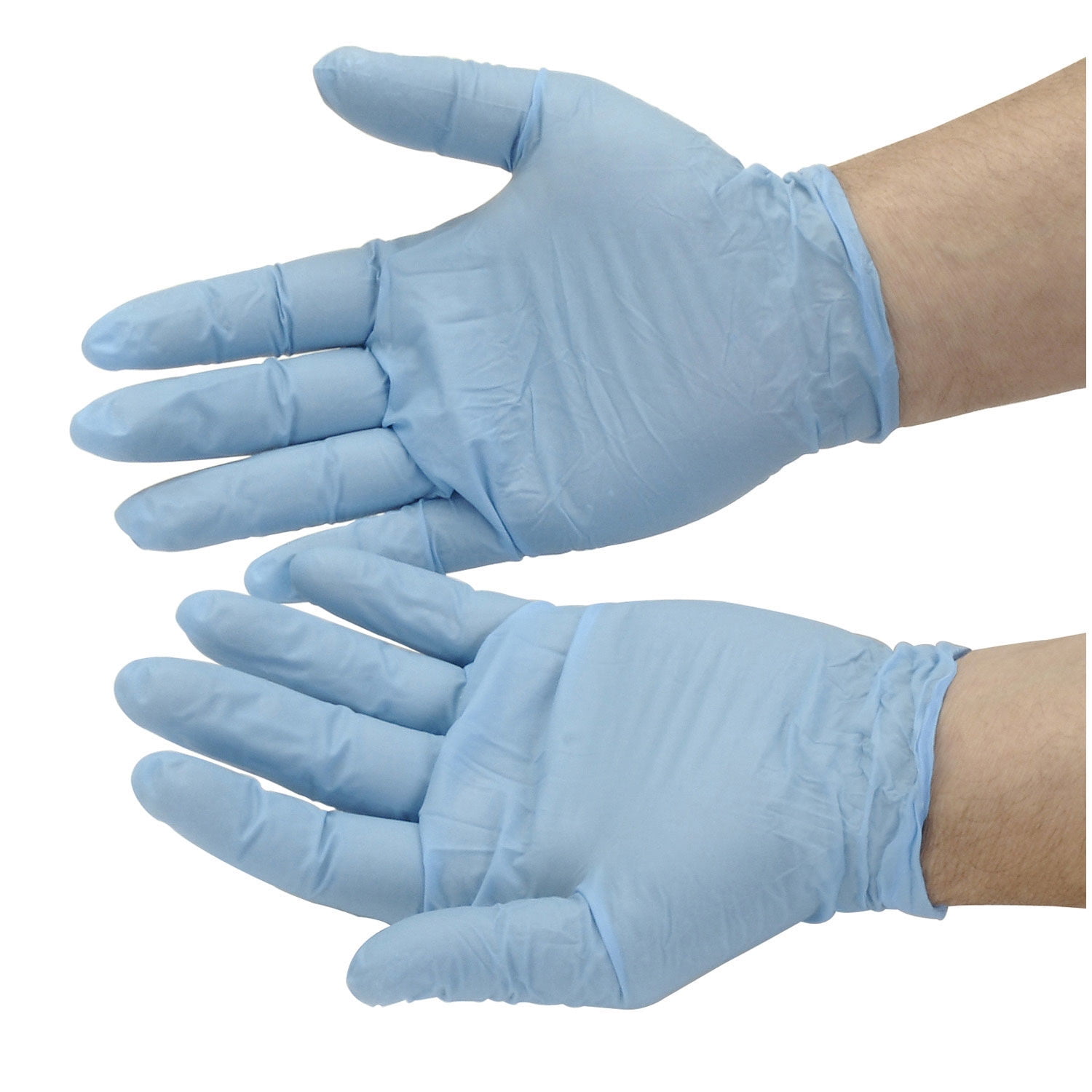 Powdered Disposable Nitrile Gloves, Large, Blue, 100/Box