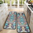 thumbnail image 4 of Kitchen Rugs Sets Of 2,Multicolor Ethnic Paisley Pattern Anti Fatigue Kitchen Mat Rugs Non Slip Washable,Decorative Kitchen Floor Mats for Kitchen,Sink,Laundry,17"x47"+17"x47", 4 of 5