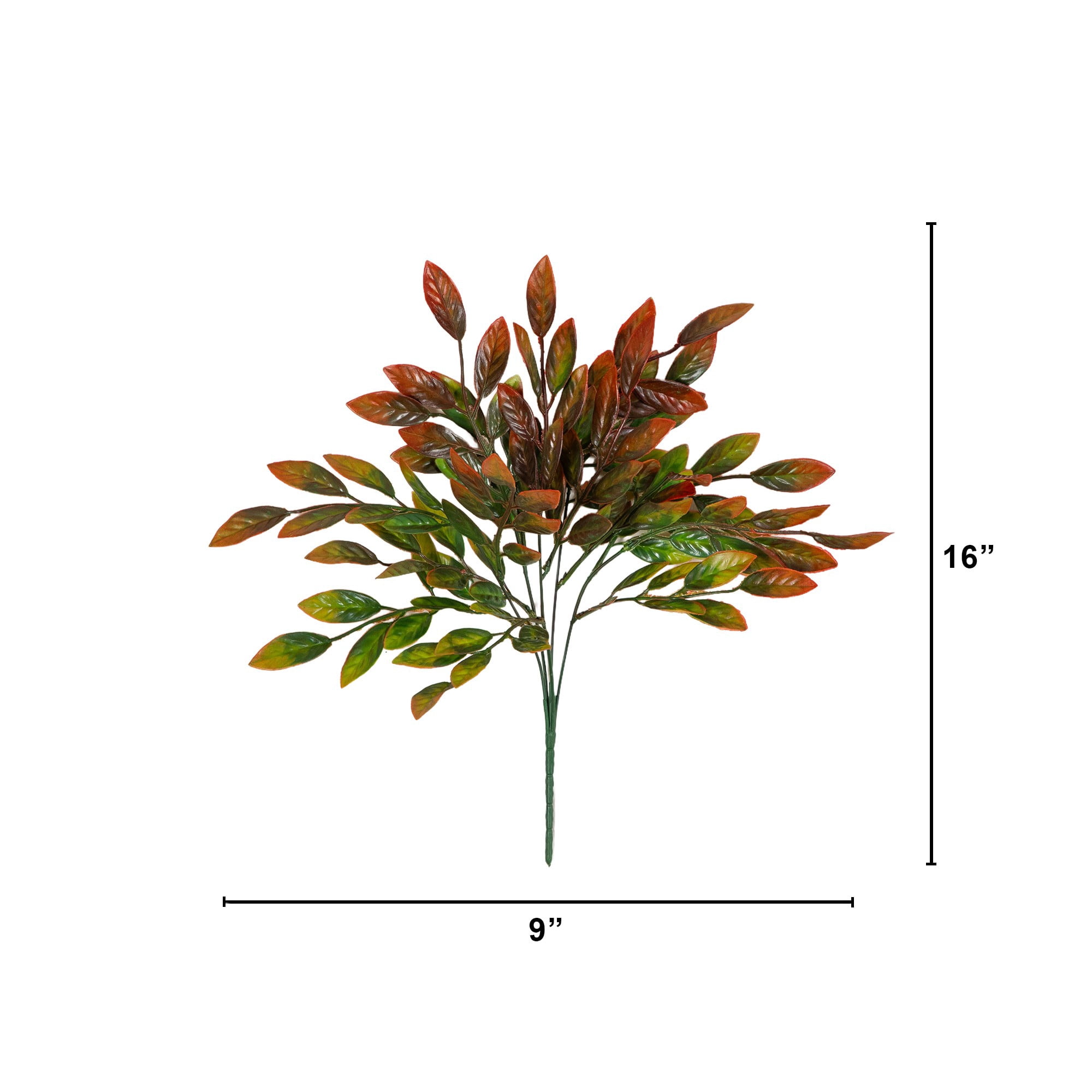 16in. UV Resistant Artificial Ruscus Bush (Indoor/Outdoor) - Set of 6