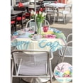 thumbnail image 4 of Outdoor Tablecloth with Umbrella Hole and Zipper, Easter Round Table Cloth 54 Inch Waterproof Tablecloth, Spring Watercolor Bunny Eggs Flowers Pink Plaid Picnic Table Cover for Patio Camping, 4 of 7