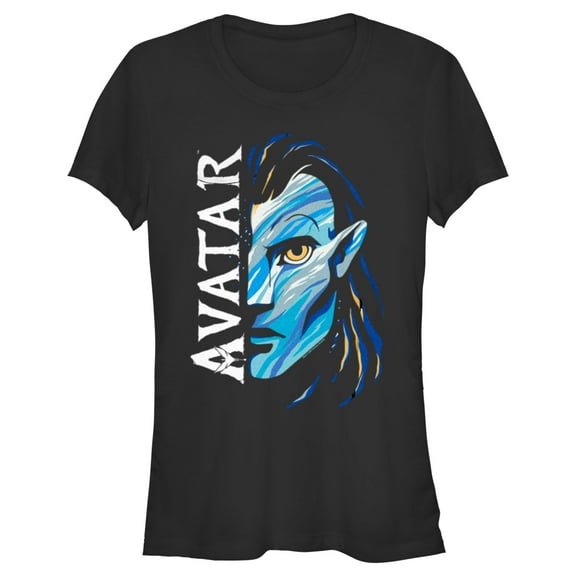 Junior's Avatar: The Way of Water Jake Sully Face Logo  Graphic Tee Black Small