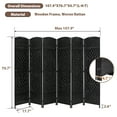 thumbnail image 2 of YRLLENSDAN 6ft Room Divider Screen with 6 Panels Room Dividers and Folding Privacy Screens Wall Divider for Livingroom Bedroom, Black, 2 of 7