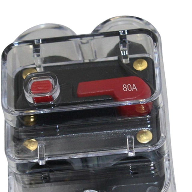 maskred Car Auto Audio Radio In Line Breaker Circuit Fuse For DC 12V Black 80A 1Set