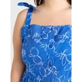 thumbnail image 4 of Free Assembly Women's and Women's Plus Sleeveless Cotton Midi Dress with Tie Shoulders, XS-4X, 4 of 4