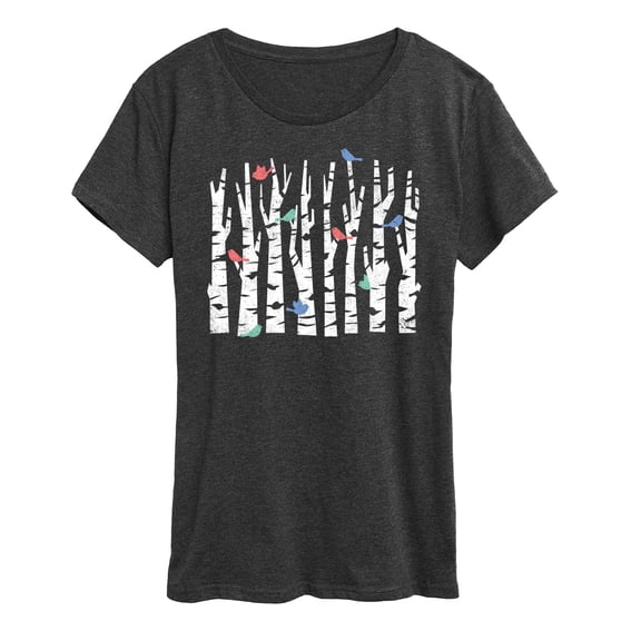 Instant Message - Trees And Birds - Women's Short Sleeve Graphic T-Shirt