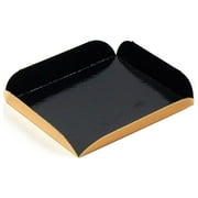 Square Folding-Edges Pastry Board 3-1/8 Inch x 3-1/8 Inch with Black Interior and Gold Exterior - Pack of 200